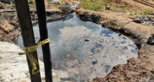 Kolam limbah hasil pengolahan Minyak Kotor (Miko) sawit milik PT PAR menimbulkan bau tidak sedap dan diduga cemari lingkungan, Kamis (11/5/2023).