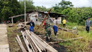gotong royong TNI di perbatasan