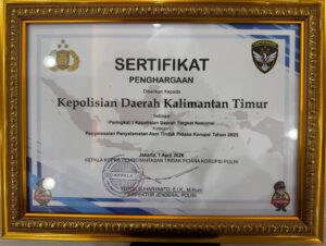 Polda Kaltim peringkat 1 nasional